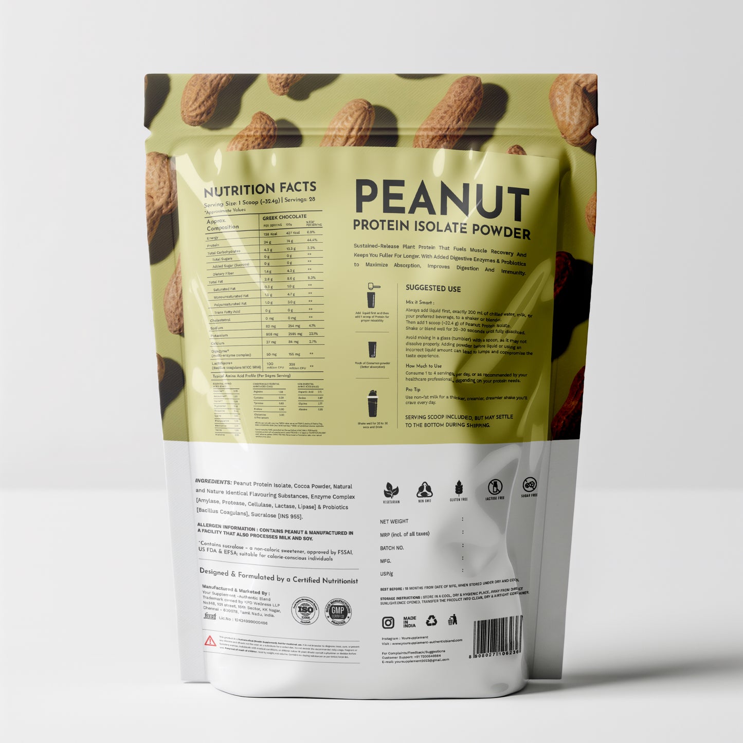 Peanut Protein Isolate (2lbs) | Vegan Protein