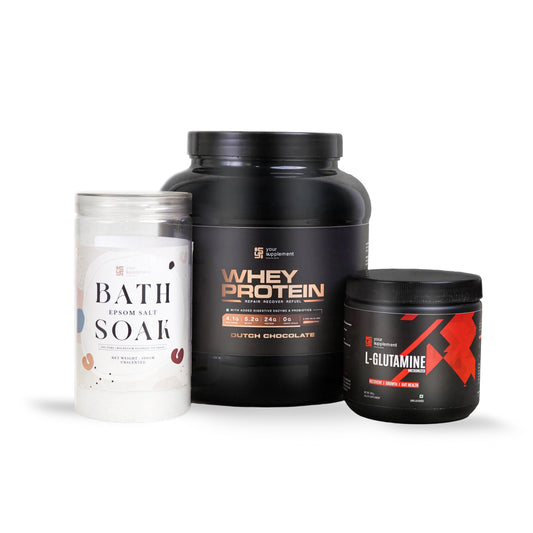 Recovery Essentials – Whey Protein, L - Glutamine & Epsom Salt for Athletes