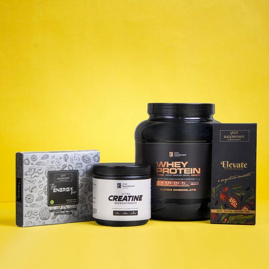 Ultimate Athlete's Gain – Whey Protein, Creatine, Energy Bar & Dark Chocolate